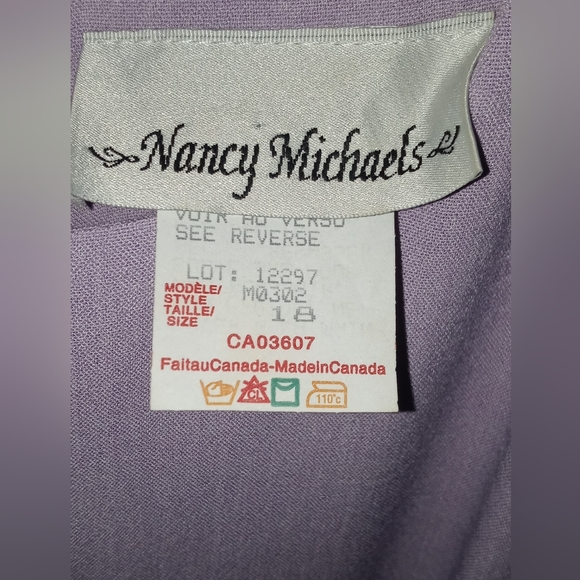 Nancy Michaels Women's Long Violet Sleeveless Dress Size 18  - Picture 2 of 3